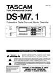 Tascam DS-M7.1 User's Manual