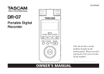 Tascam DR-07 User's Manual