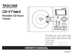 Tascam CD-VT1MKII User's Manual