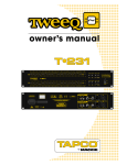 Tapco T-231 User's Manual