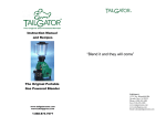 Tailgator The Original Portable Gas Powered Blender User's Manual