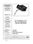 Swisher T10544BSPB User's Manual