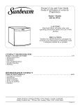 Sunbeam SBCR139WE User's Manual