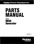 Subaru Robin Power Products R650 User's Manual