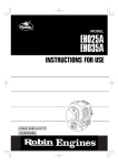 Subaru Robin Power Products EHO25A User's Manual