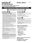 Sub-Zero Blower 808331 User's Manual