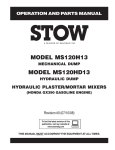 Stow Mixer MS120H13 User's Manual