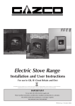Stovax Electric Stove Range User's Manual