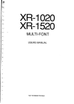 Star Micronics Multi-Font XR-1020 User's Manual