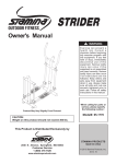 Stamina Products , Inc Fitness Equipment 65-1770 User's Manual