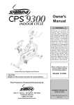 Stamina Products , Inc Exercise Bike 9300 User's Manual