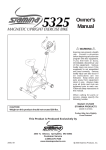 Stamina Products Magnetic Upright Exercise Bike 15-5325 User's Manual