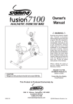 Stamina Products Fusion 7100 User's Manual