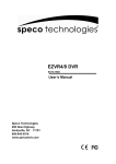 Speco Technologies EZVR4/8 User's Manual