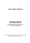 Speco Technologies Color Video Monitor User's Manual