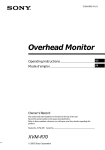 Sony XVM-R70 Operating Instructions