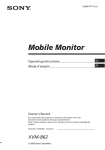 Sony XVM-B62 User's Manual