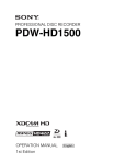 Sony PDW-HD1500 User's Manual