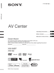 Sony XAV-63 Operating Instructions