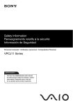 Sony VPCJ111FX/B Safety Information