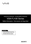 Sony VGN-FJ150 Safety Information