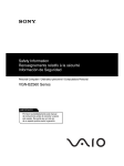Sony VGN-BZ560 Safety Information