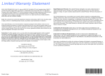 Sony VGF-HS1 Limited Warranty