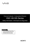 Sony VGC-VA10MG Safety Information