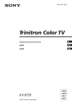 Sony Trinitron KV-EF29M61 User's Manual