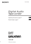 Sony TCD-D8 User's Manual