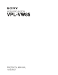 Sony SXRD VPL-VW85 User's Manual