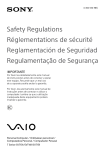 Sony SVT13132CXS Safety & Regulations Guide
