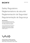 Sony SVS13112FXB Safety & Regulations Guide