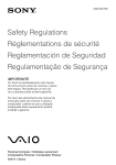 Sony SVE11113FXB Safety & Regulations Guide