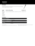 Sony STP-WS2 Marketing Specifications