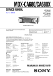 Sony MDX-CA680 User's Manual