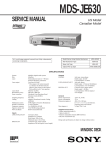 Sony MDS-JE630 User's Manual