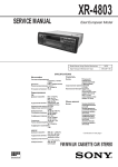 Sony XR-4803 User's Manual