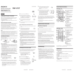Sony RM-V10T User's Manual