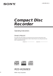 Sony RCD-W2000ES User's Manual