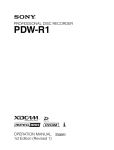 Sony PDW-R1 User's Manual