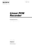 Sony PCM-D1 User's Manual