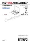 Sony PCG-V505BXP User's Manual