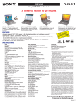 Sony PCG-GRX650 Marketing Specifications