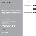 Sony NV-U44/R Information Guide