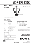 Sony NC-AA MDR-RF950 User's Manual