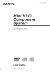 Sony Model MHC-WZ8D User's Manual