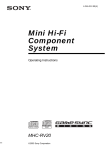 Sony MHC-RV20 User's Manual
