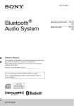 Sony MEX-BT3000P Operating Instructions