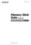 Sony Memory Stick Gate User's Manual